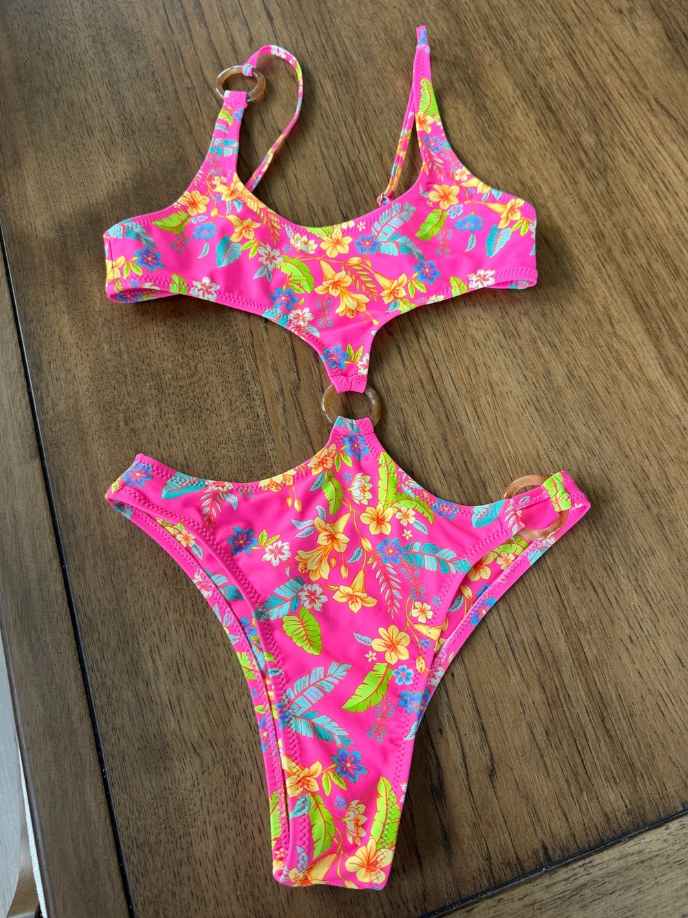 Kulani Kinis Retro Ring Floral Cutout One-Piece Swimsuit
